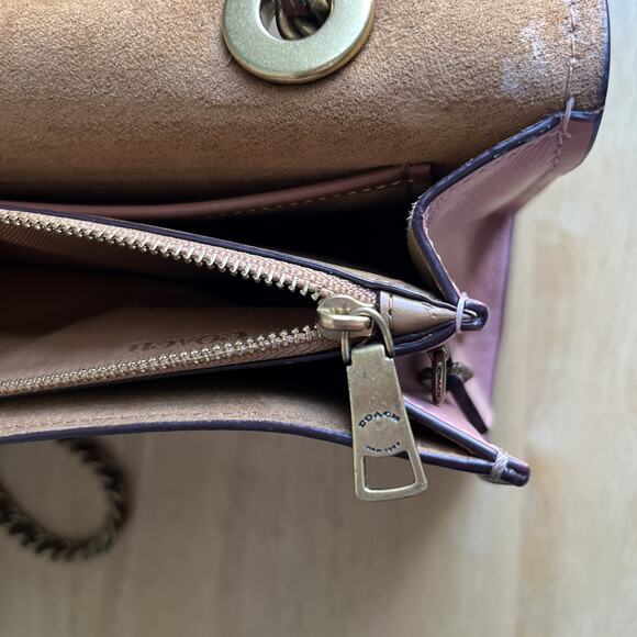 COACH Parker 30585 Pink C Logo Canvas+Leather. Shoulder+crossbody Bag purse - Picture 15 of 16